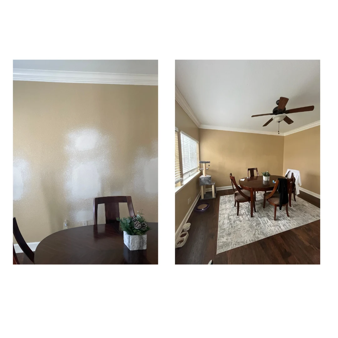 Interior painting, original project comparison